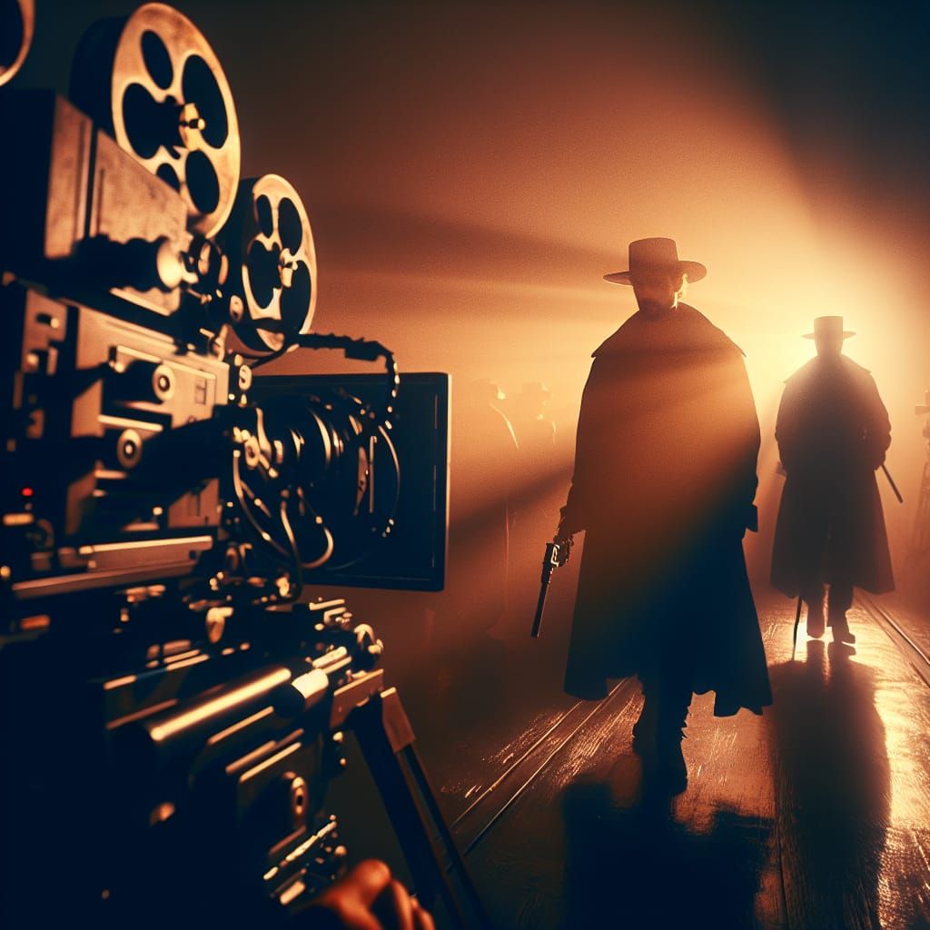 Dramatic Western Outlaw Scene on 35mm Film