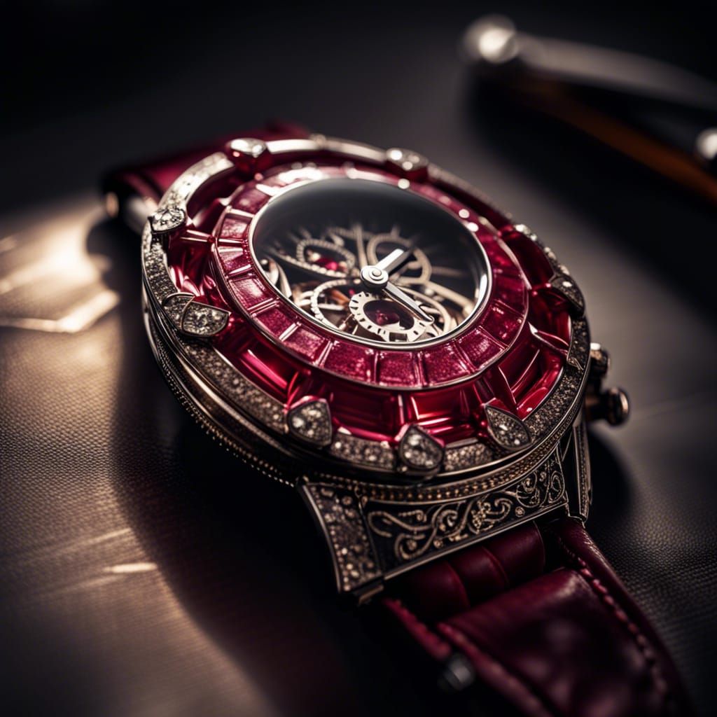 Hyperrealistic Ruby Watch in High Definition
