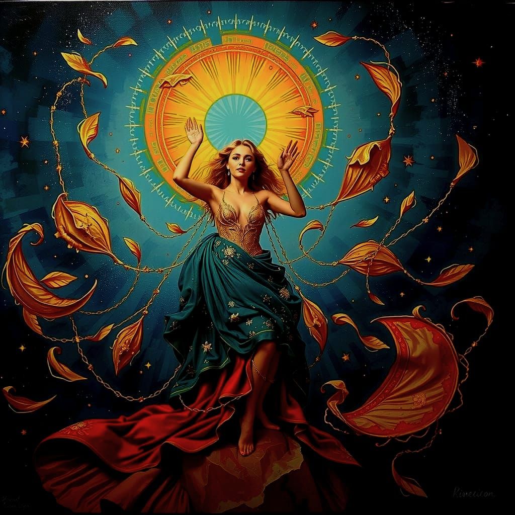 Divine Femininity Celestial Vision with Golden Halo