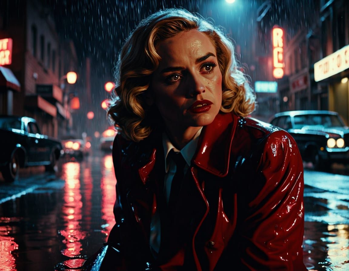 Film Noir Crime Scene: Judge Down in Rainy City
