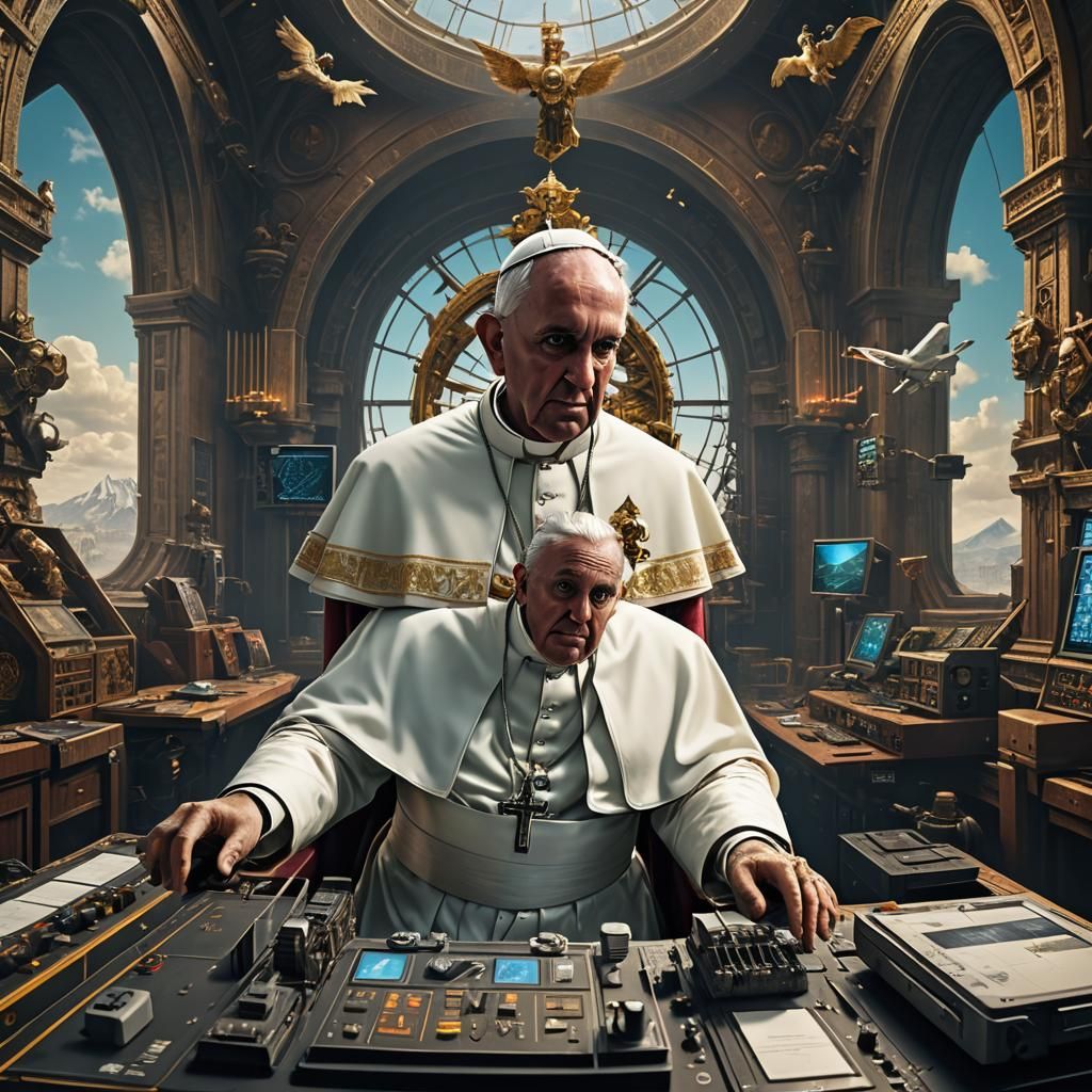 Pope Plays Flight Simulator: Detailed Matte Painting