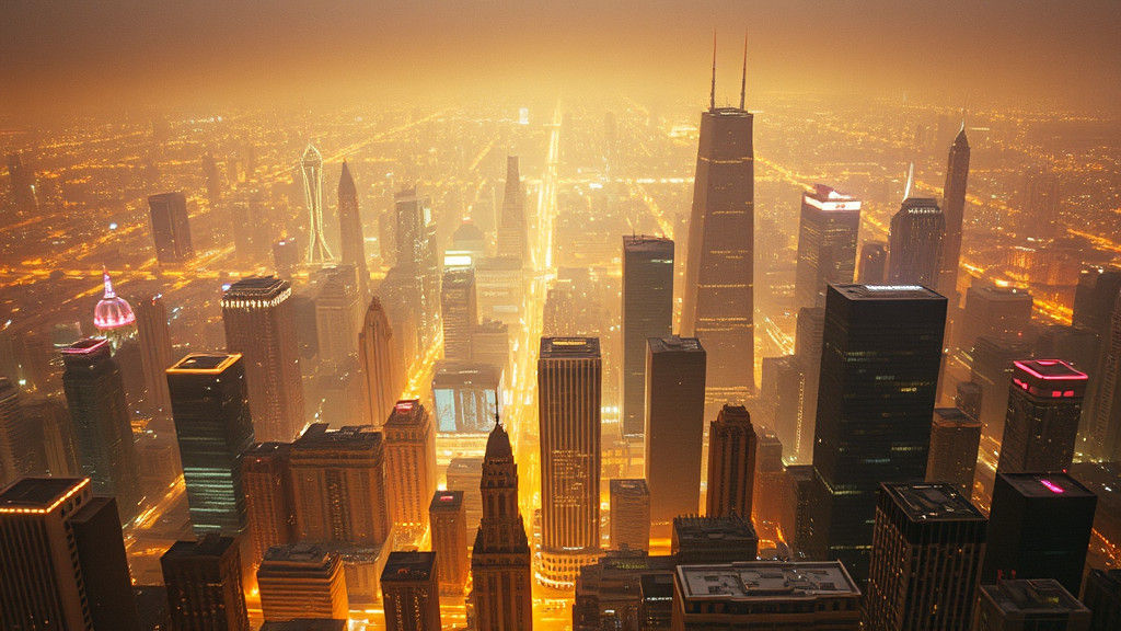 Translucent City of Light: Cinematic Film Still