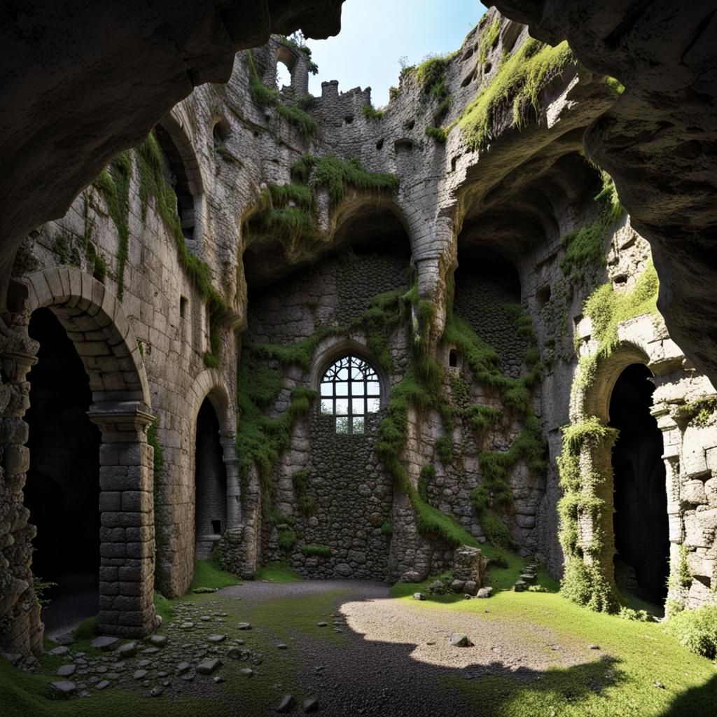 Weathered Dungeon Ruins in Abandoned Castle