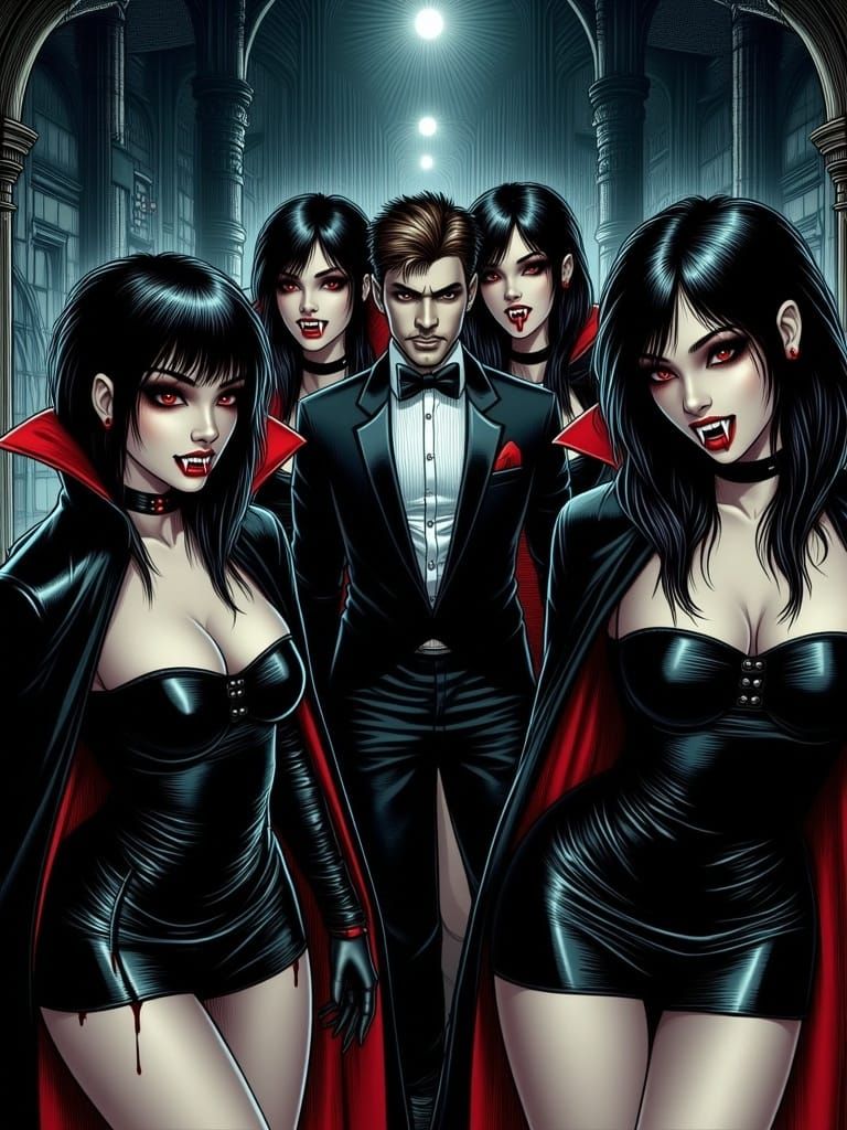 Chinese Vampires in Elegant Gothic Punk Style