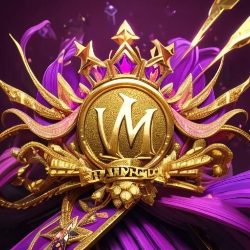 Diamond "M" in Colorful Metallic Splash Art
