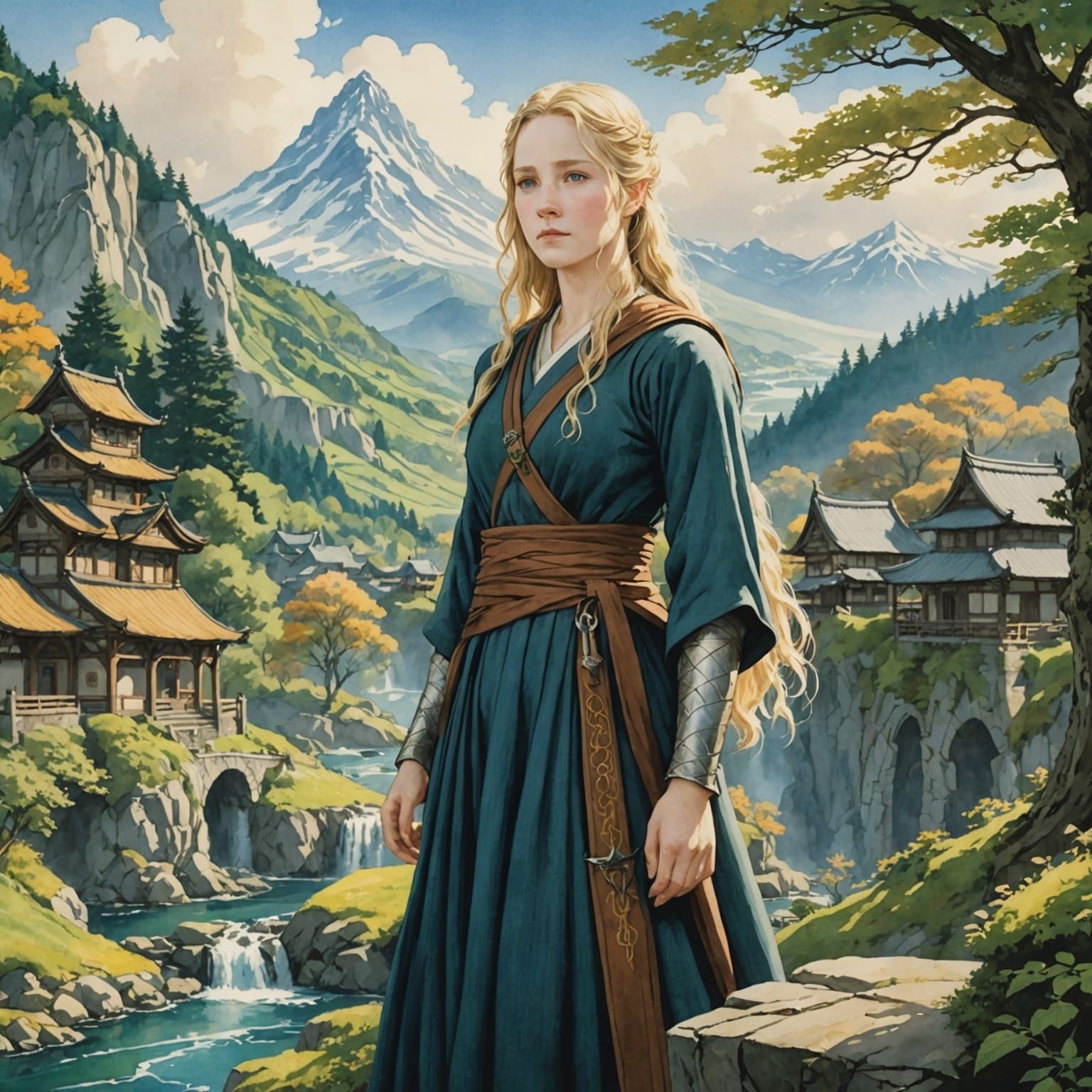 Eowyn in Rivendell Watercolor Art