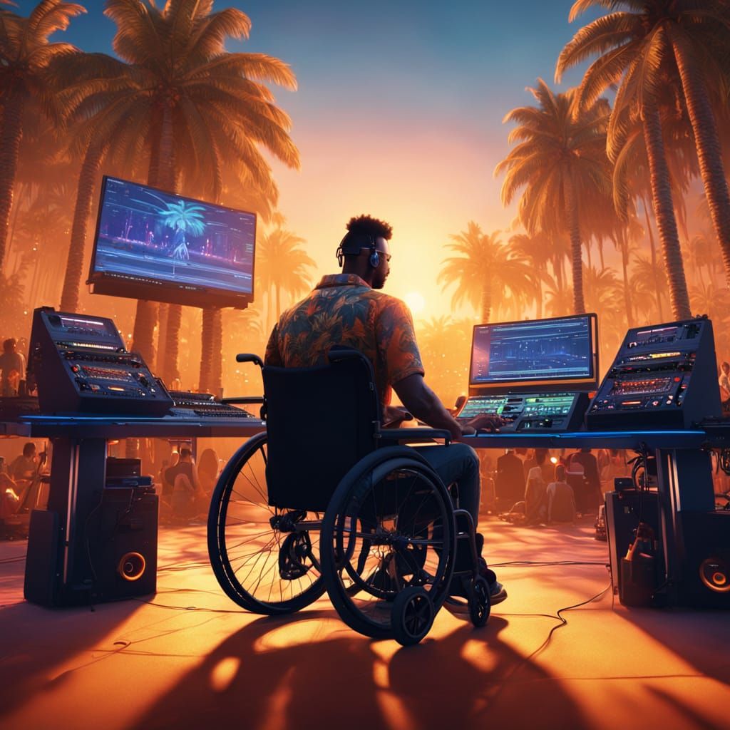 DJ in Wheelchair at Music Decks, Golden Hour