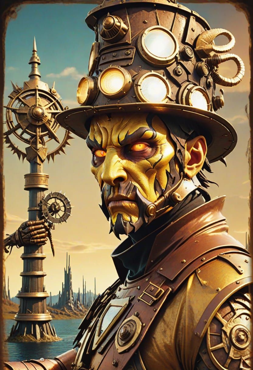 Armored Shapeshifter Demon in Hyperrealistic Digital Art