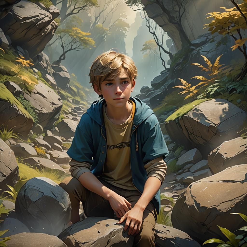 Fantasy Boy in Forest, Digital Concept Art
