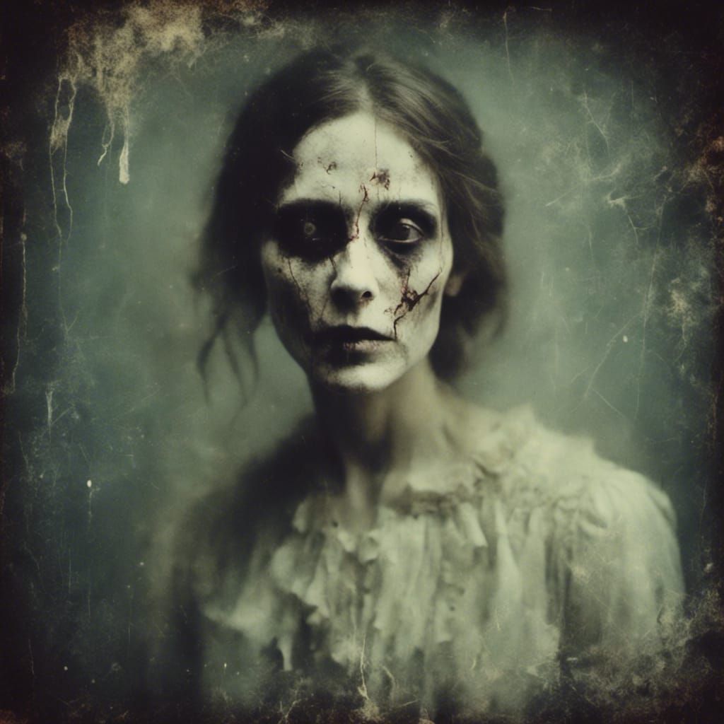 Ethereal Ghostly Portrait in Macabre Style