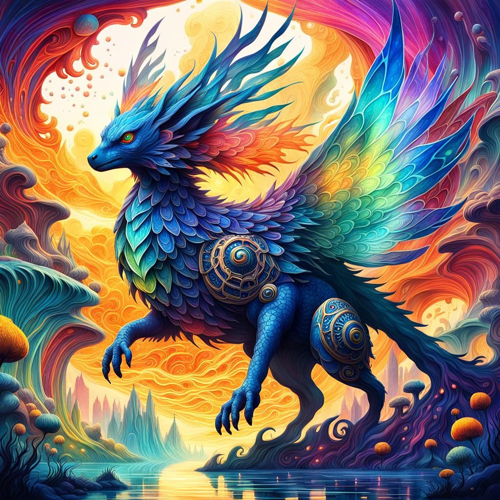Anime Creature in Vibrant, Detailed Matte Painting Style