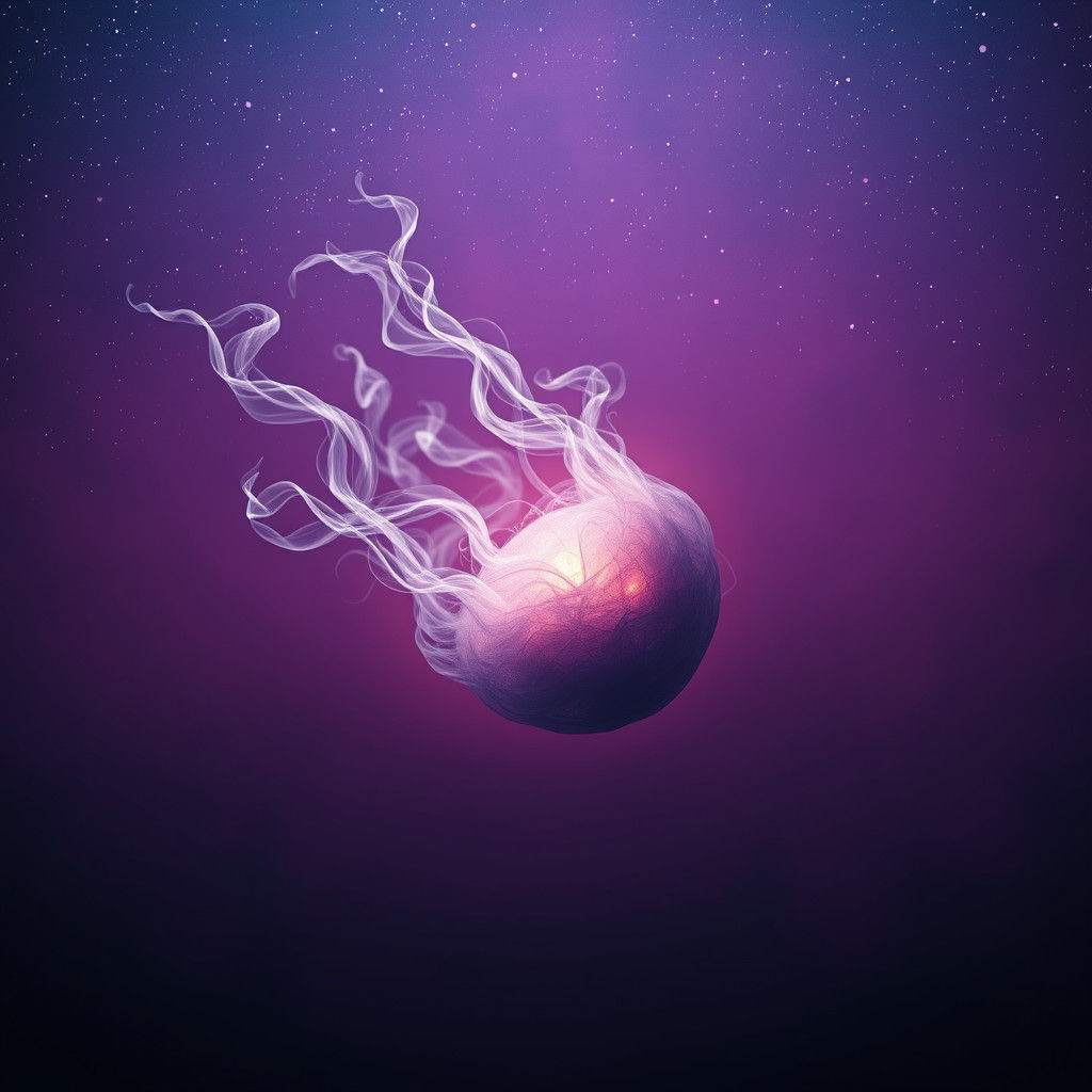 Ash Orb Floating in Amethyst Universe