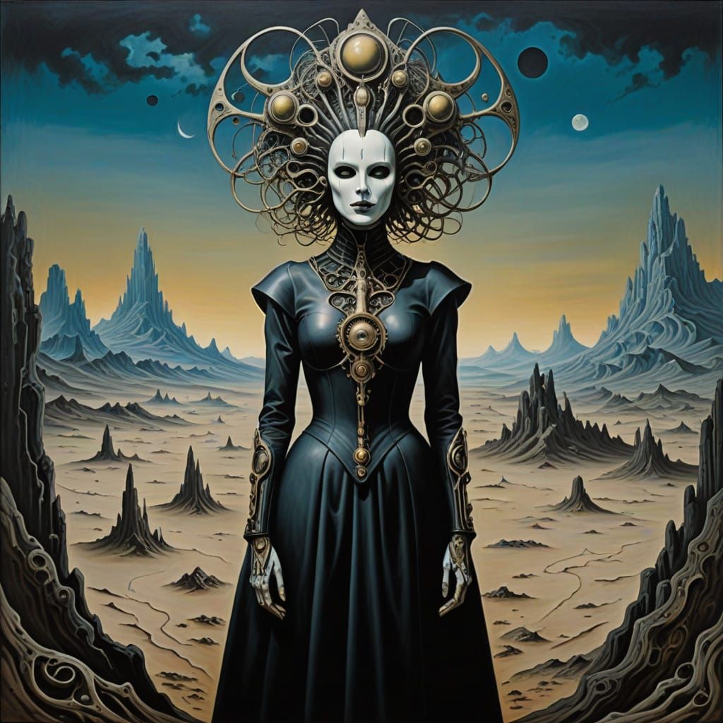 Surrealist Goddess in a Dreamlike World