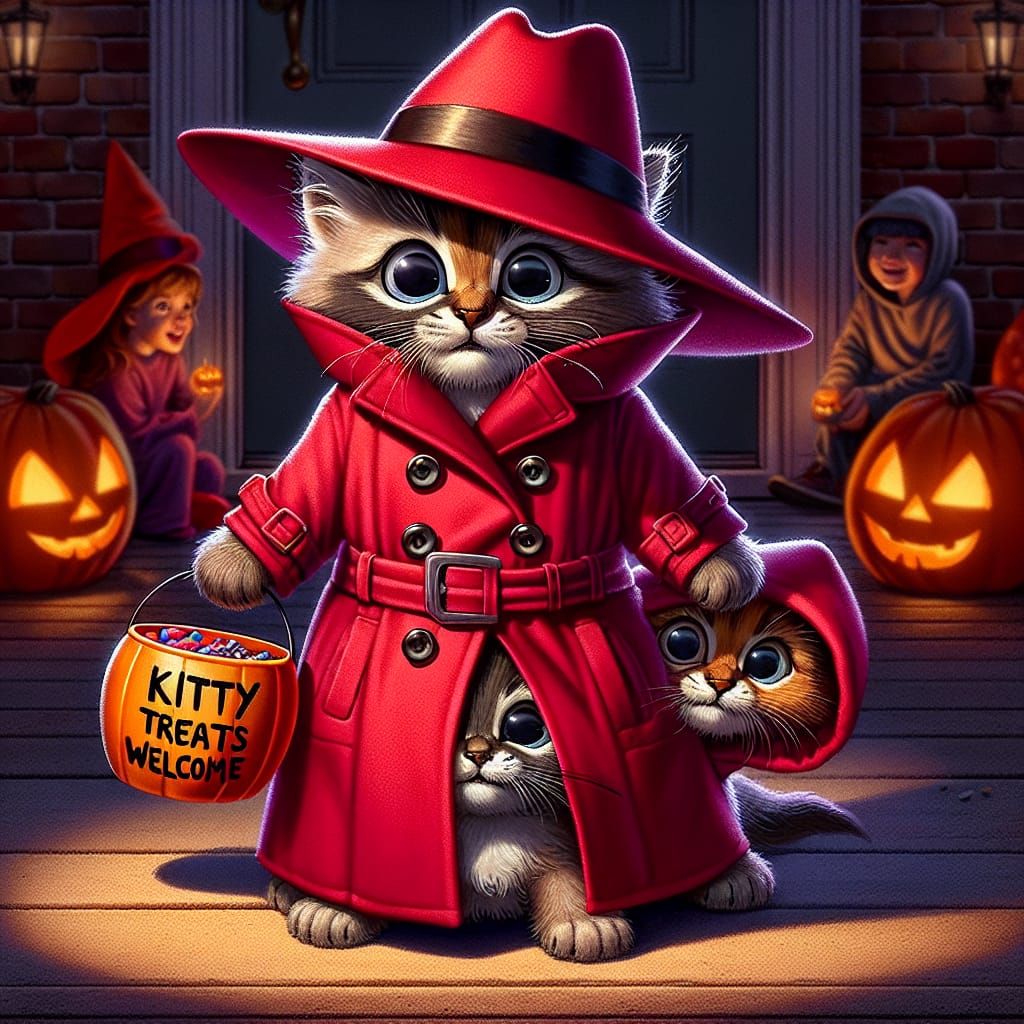 Kittens as Carmen Sandiego: Halloween Heist