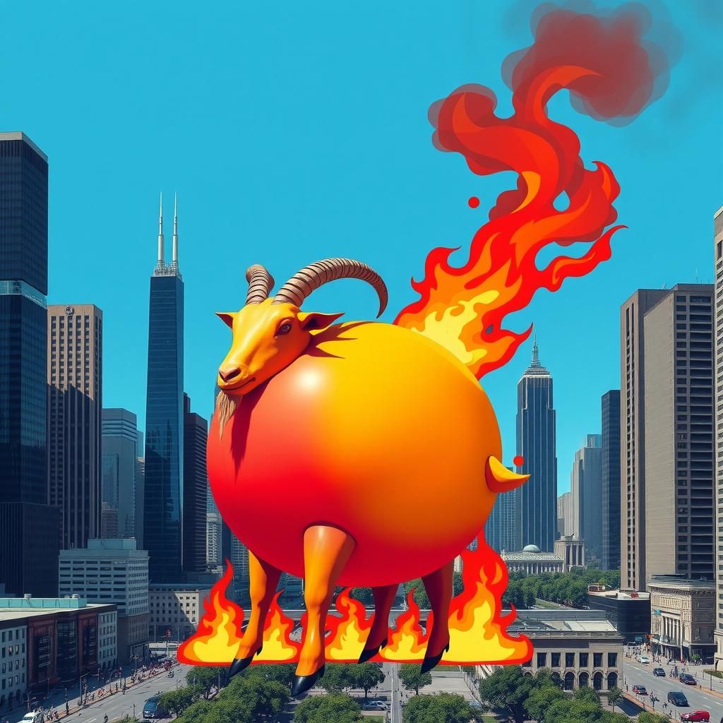 Giant Peach With the Face of a Goat And Stubby Little Legs F...