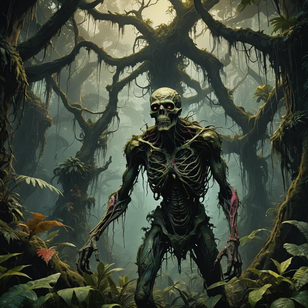 Decomposing Undead in Venusian Jungle: Dark Surrealism