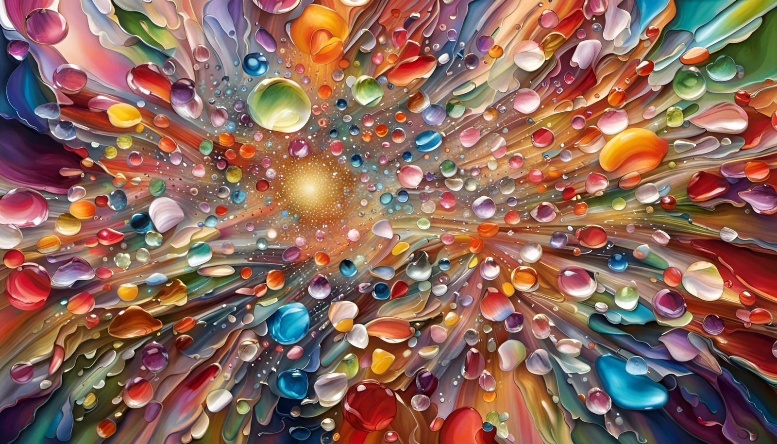 Candy Art Broken Glass Illusion in Postmodern Style