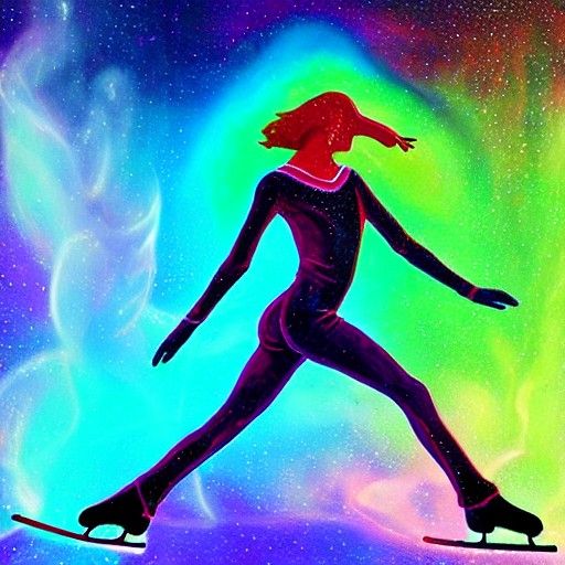 Fire and Ice Figure Skating: Holographic Cosmic Art