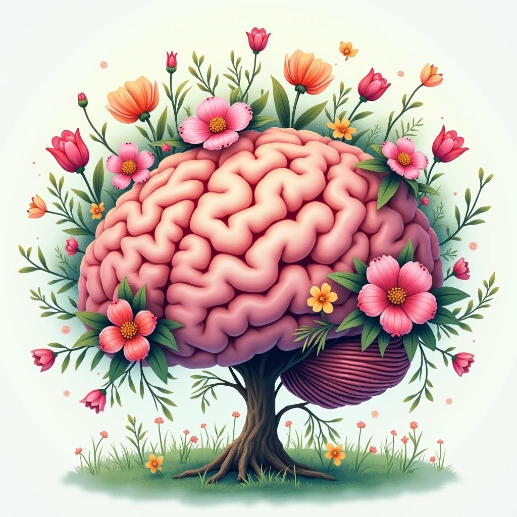 Brain with Flowers: Growth and Healing in Matte Painting