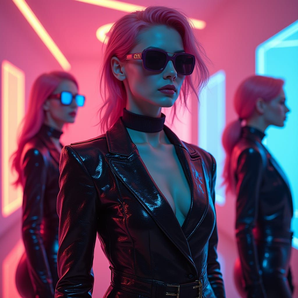 Cyberpunk Fashion Show on Sci-Fi Catwalk