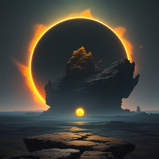 Majestic, Otherworldly Scene: Lone Spaceship in a Futuristic...