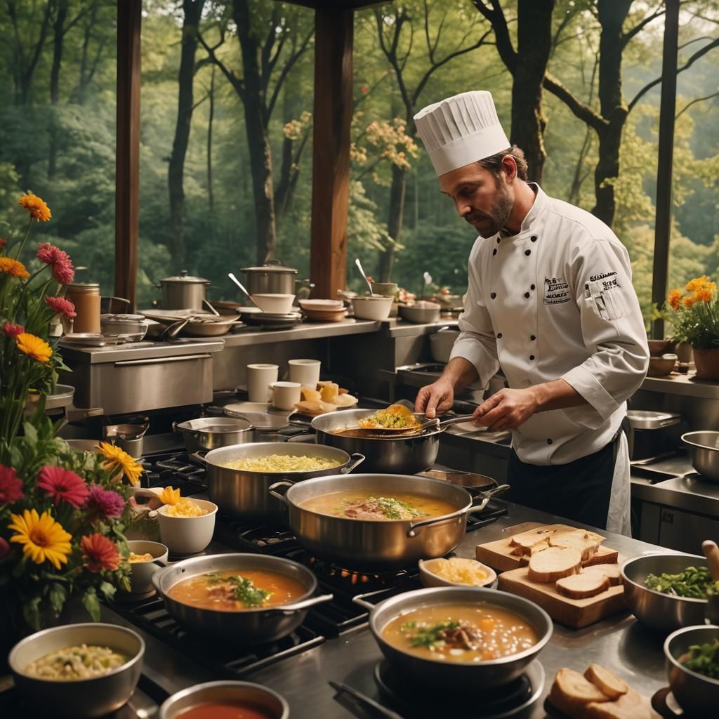 Chef Cooks in Smoky Mountain Restaurant
