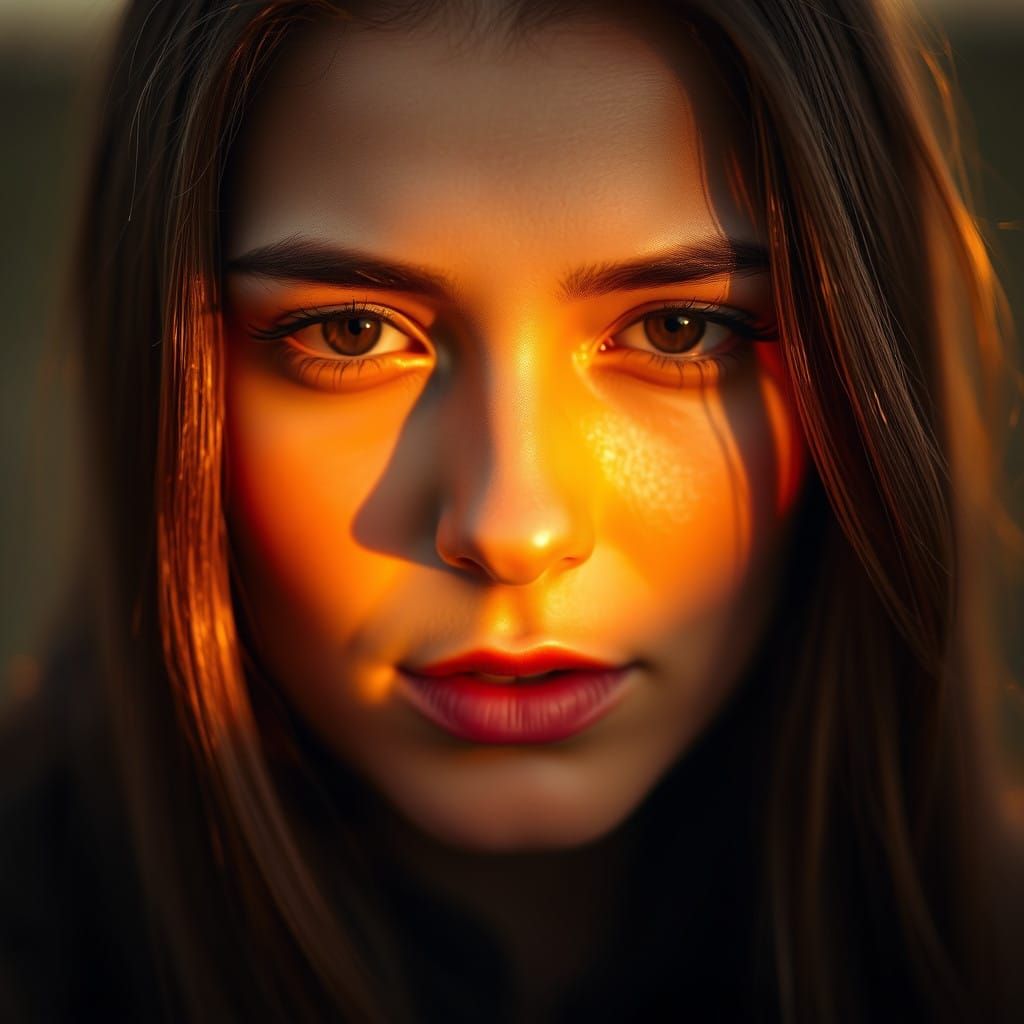 Warm Dawn Glow Illuminates an Introspective Face