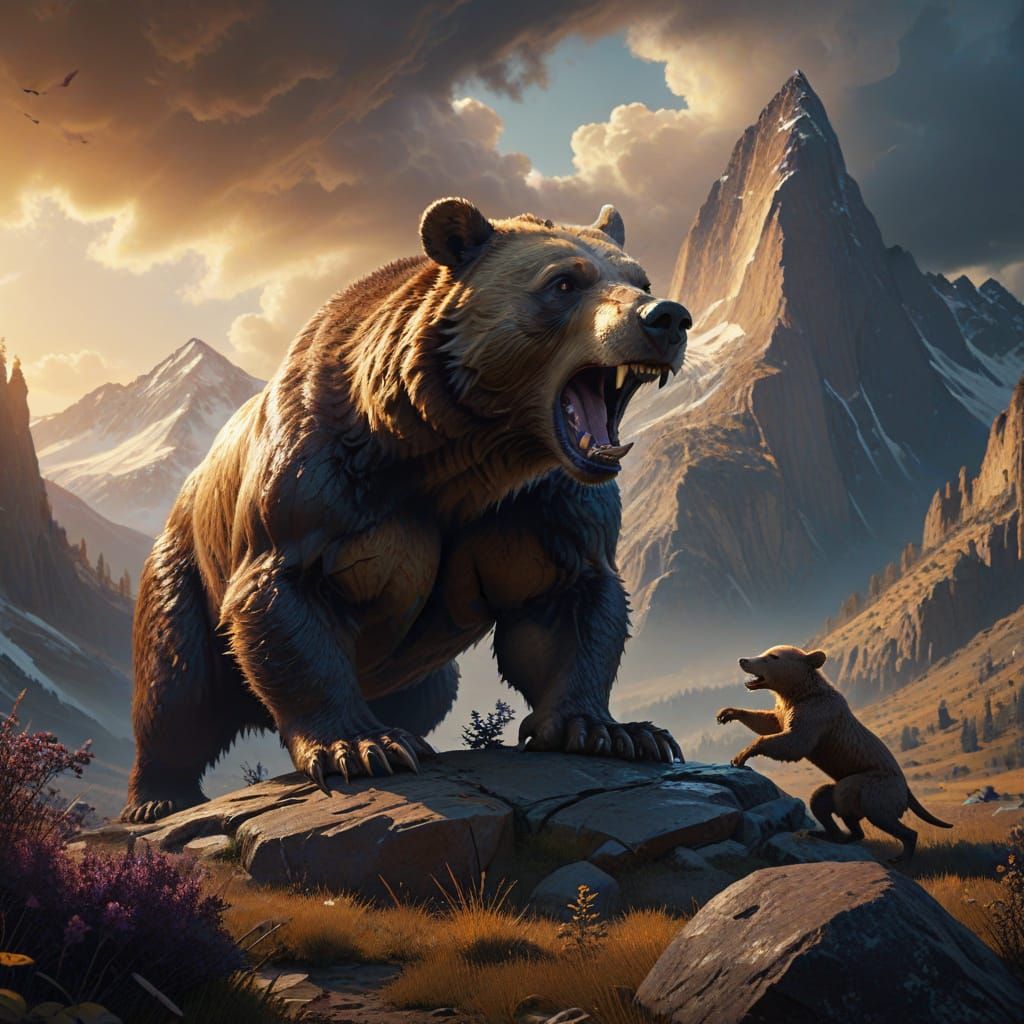 Majestic Valley Conquest in Vibrant Digital Art