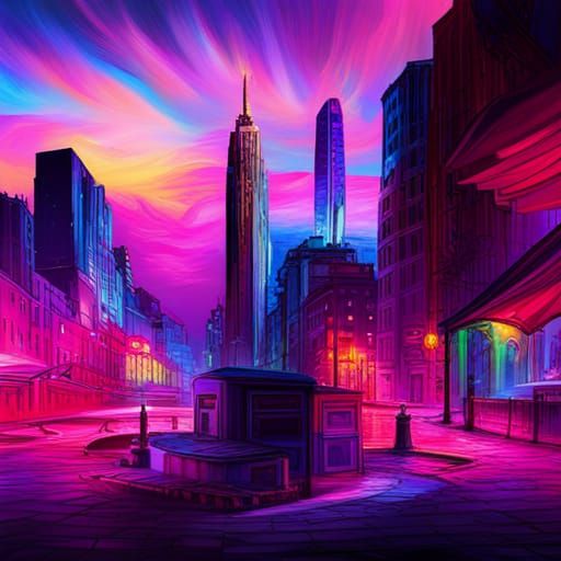 Psychedelic Street Art in Cool Monochromatic Colors