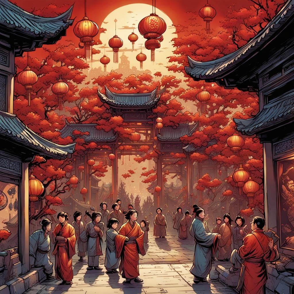 Chinese New Year Comic Book Art