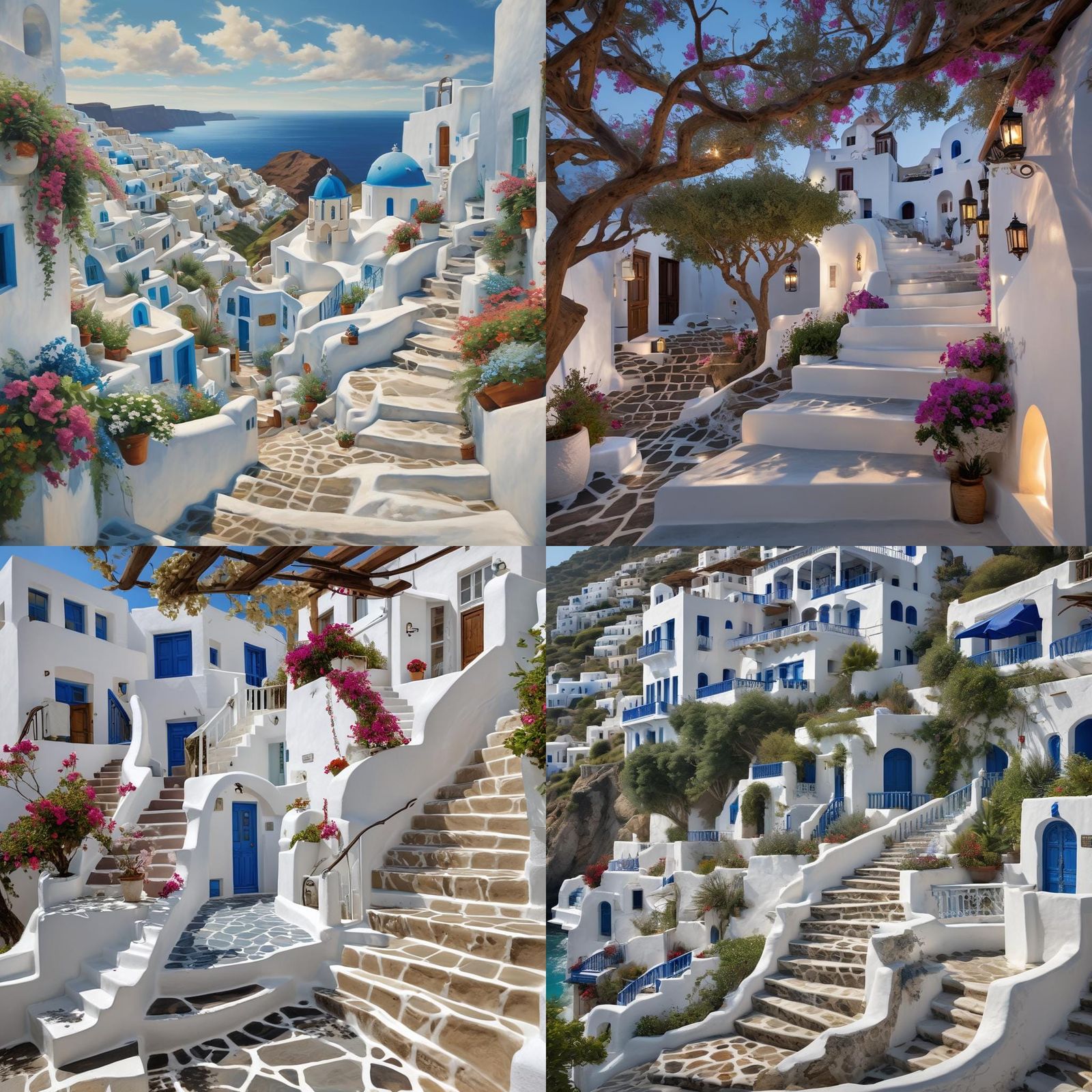 Enchanting Santorini Patio with Ocean View