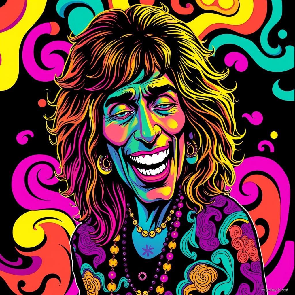Psychedelic Dayglo Black Velvet Poster Art