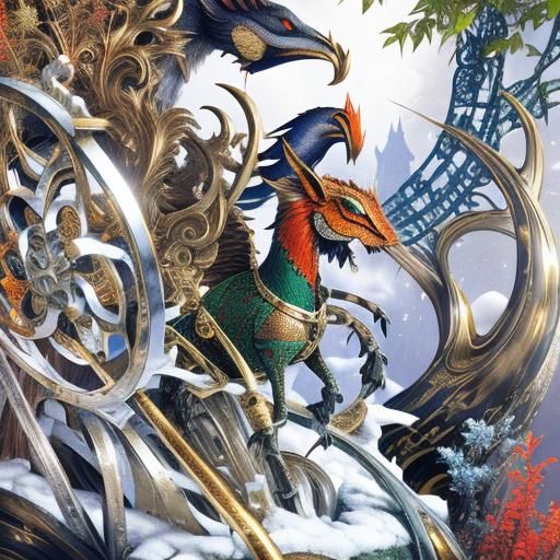 Surreal Botanical Elements in Metallic Colors