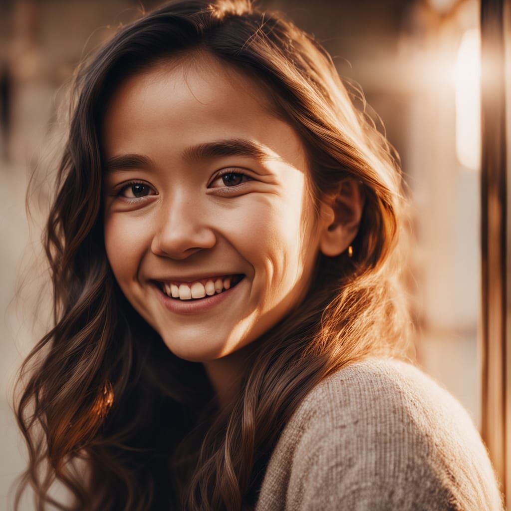 Warmly Lit Vintage Portrait with Soft Focus Eyes