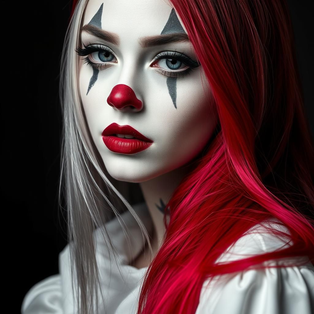 Diamond Clown: A Striking Black and White Portrait