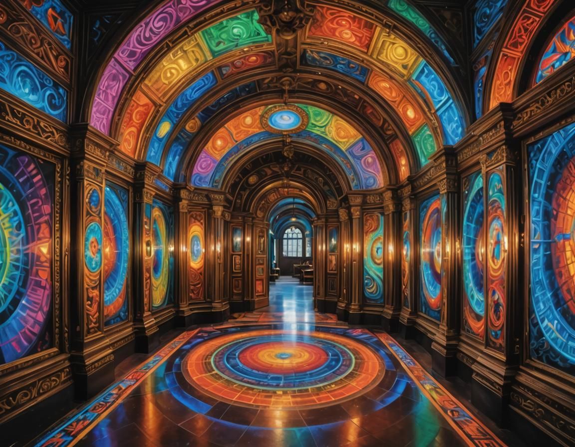 Intricate Portals in Op Art Style