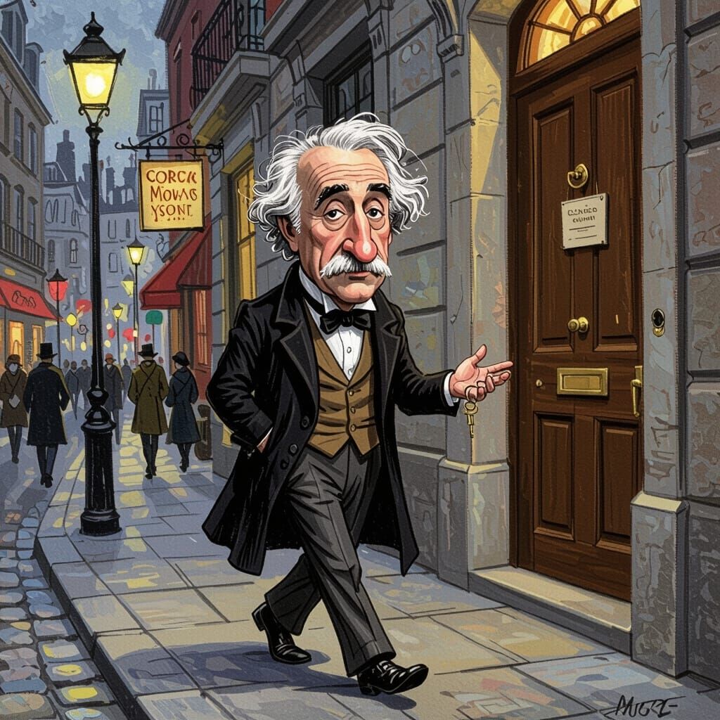 Professor Lost in Thought on a Busy Street