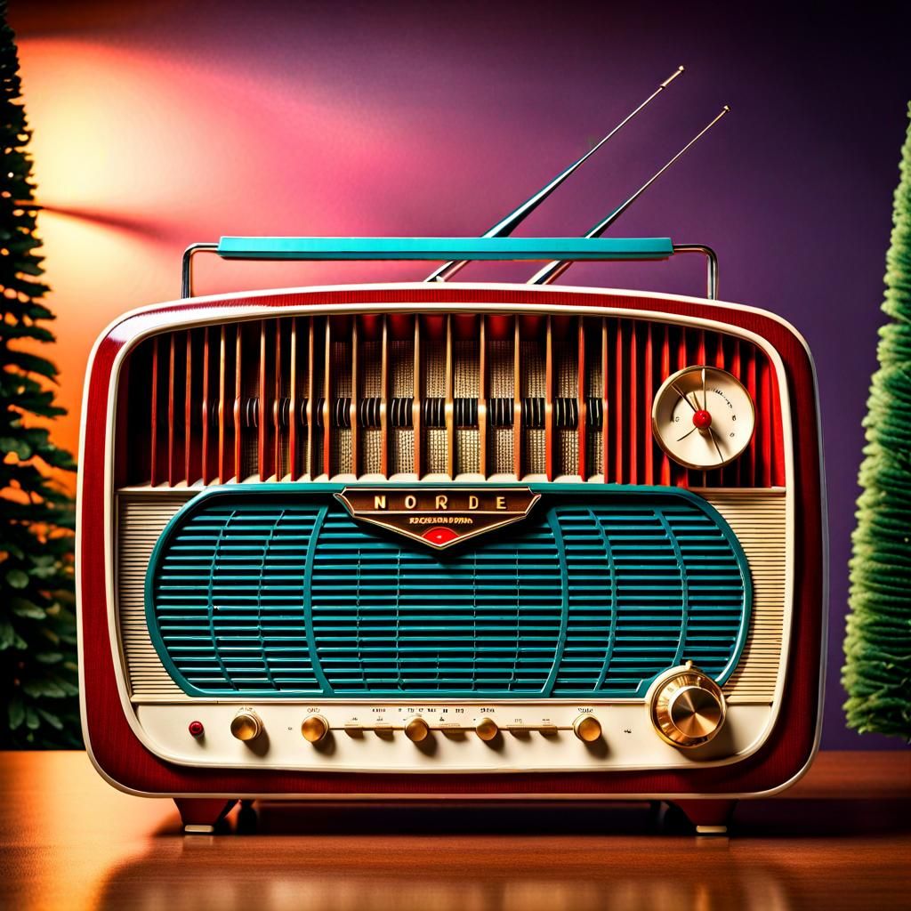 Vintage 1950s Radio in Photorealistic Cinematic Style