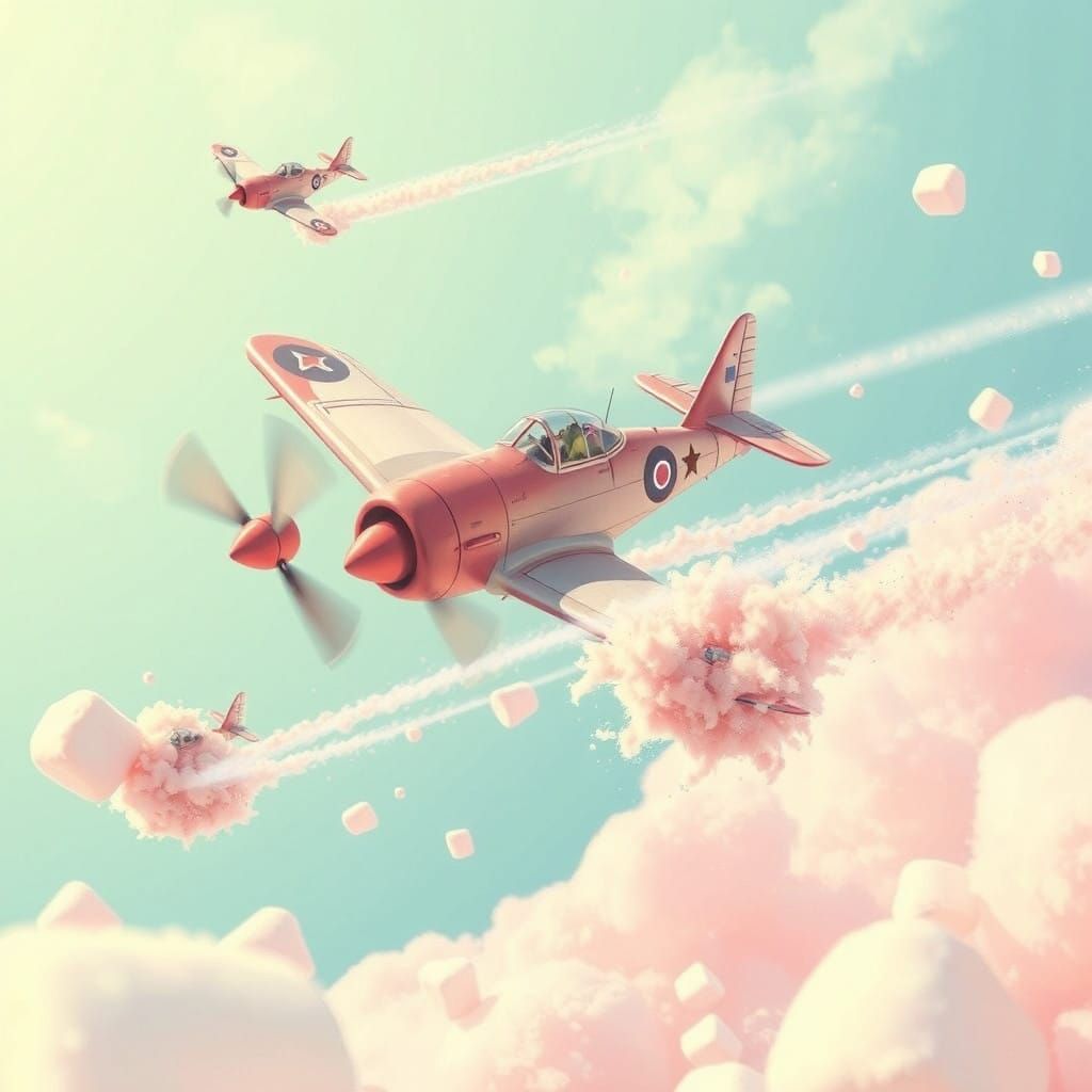 Playful Aircraft Engage in Whimsical Dogfight