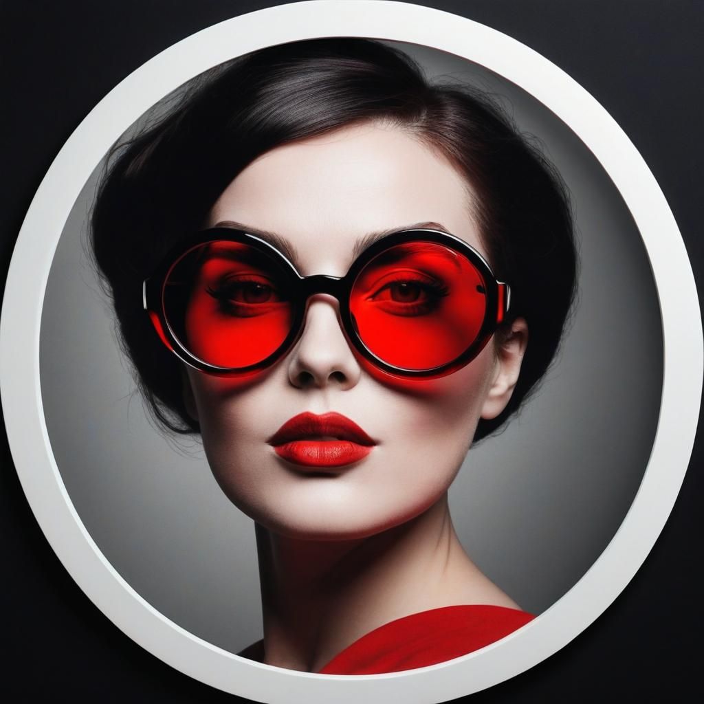 Stylish Woman Portrait in Dark Glasses, Romantic Style