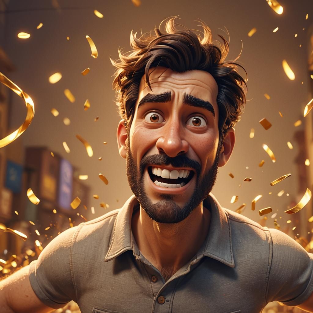 Emotional Italian Man in Pixar 3D Style