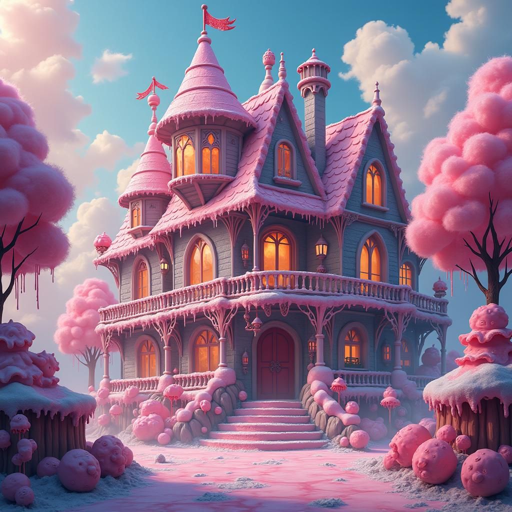 Sugary Candy Mansion of Terror in Candyland Style