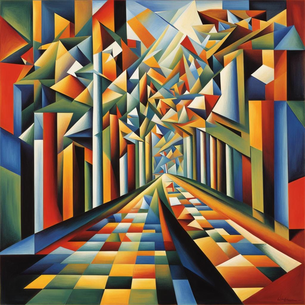 Abstract Cubist Road to Glory