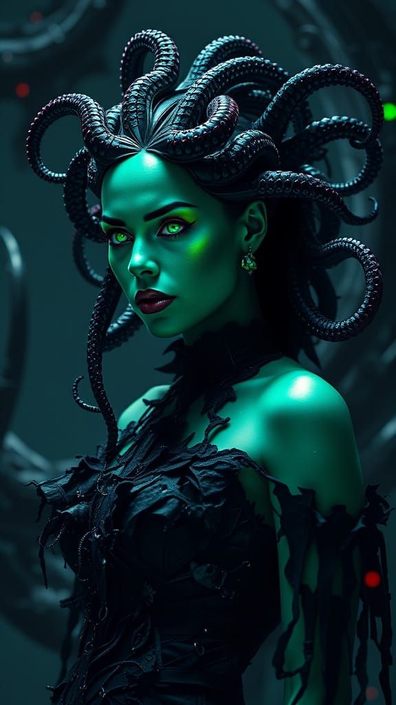 Eldritch Katy Perry in Biomechanical Hellscape