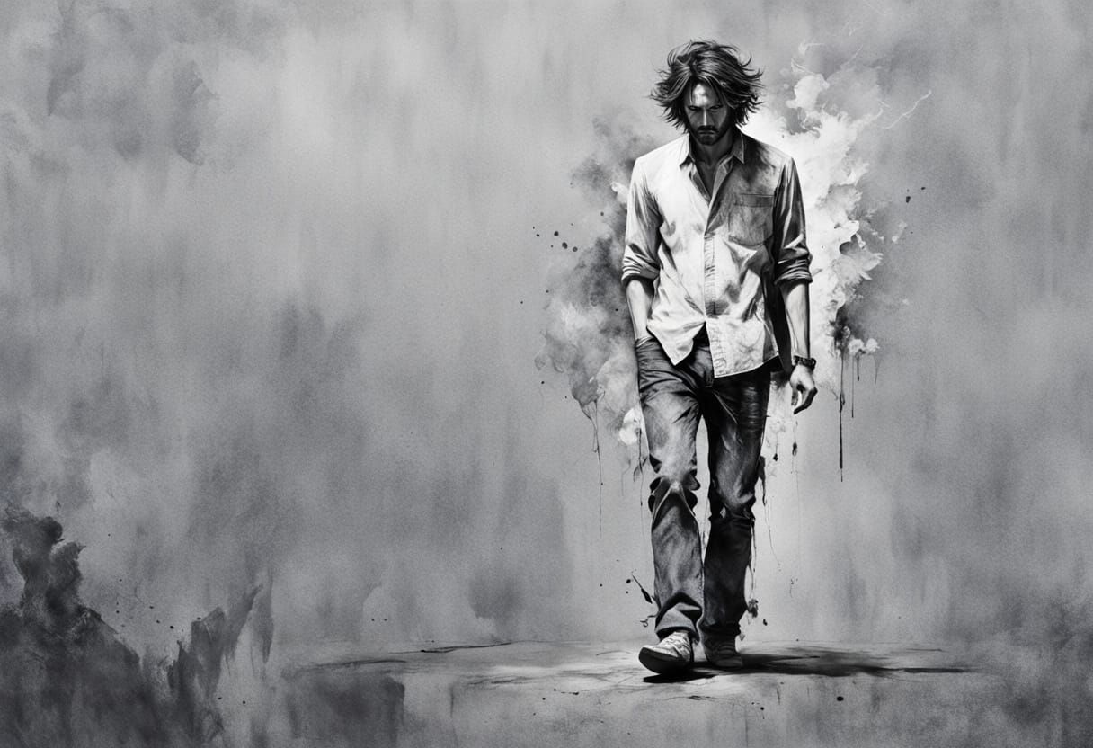 Monochromatic Portrait of a Man with Intense Gaze