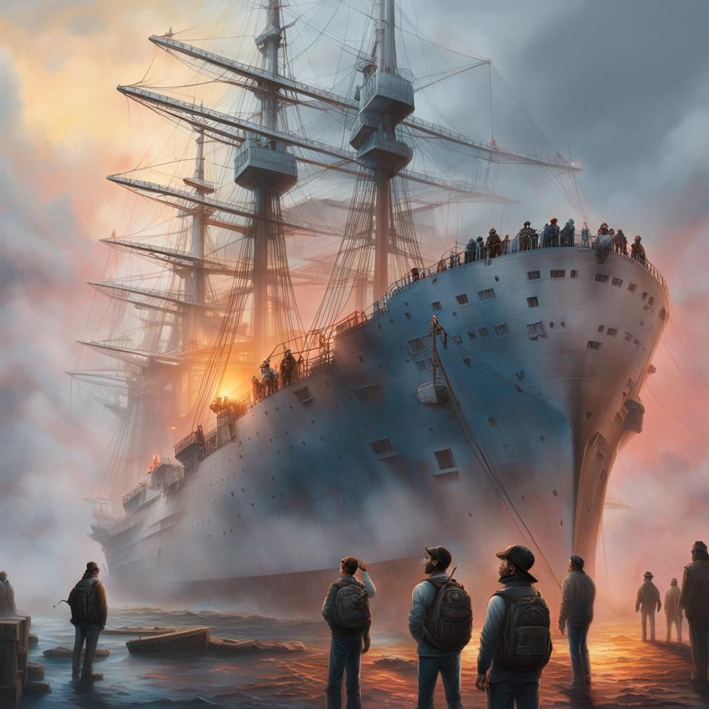 Puerto Ricans Observe Giant Ship in Fog