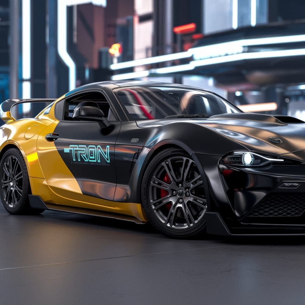 Cyberpunk Car Fusion in Comic Book Style