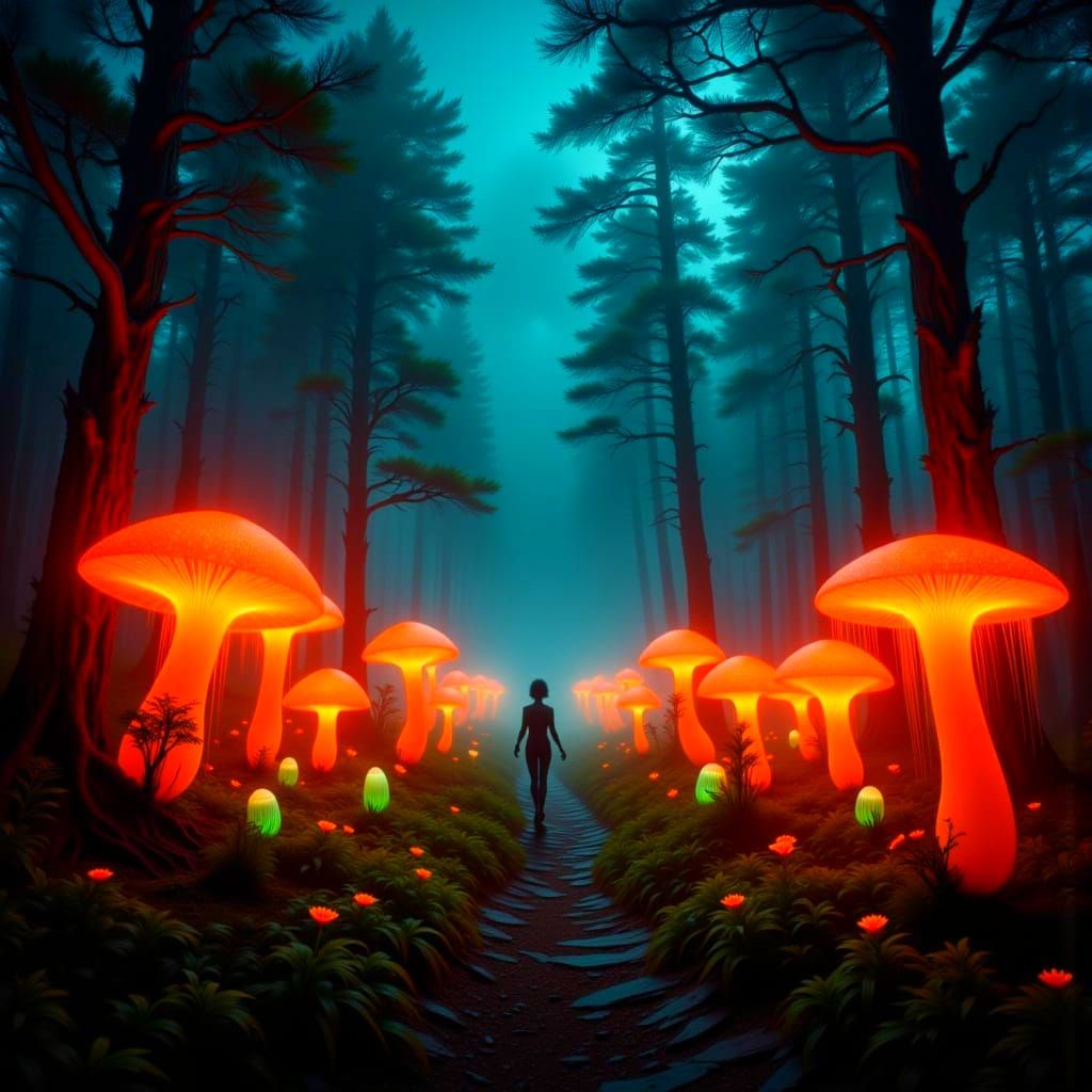 Shrooms light her way