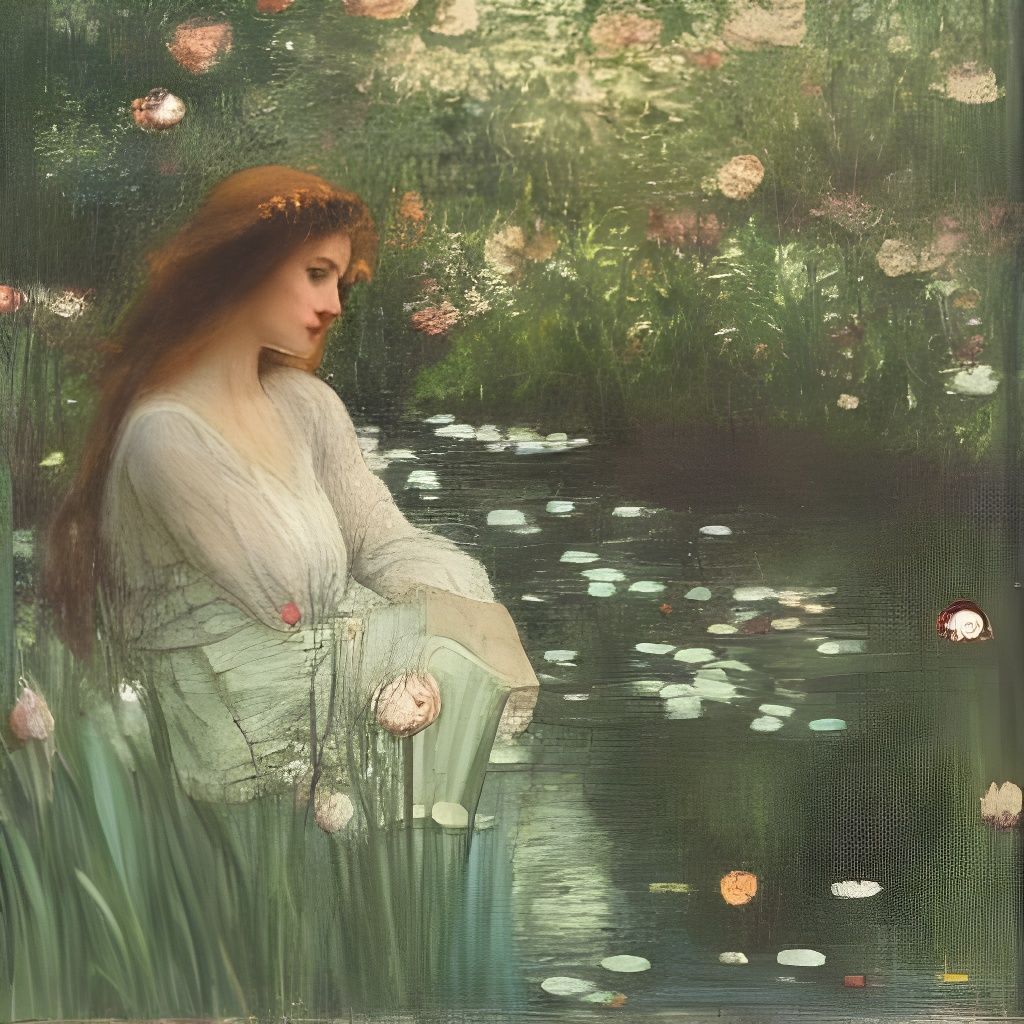 Romantic Portrait of a Woman in a Flower Field