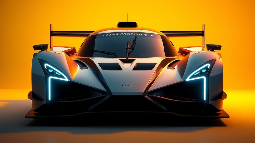 Epic Futuristic Corvette LMP1 Racing Car in Cinematic Style